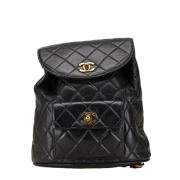 Chanel Vintage Pre-owned Laeder ryggsckar Black, Dam