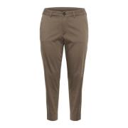 Kaffe Curve Brun Chino Byxor med Bred Midja Brown, Dam