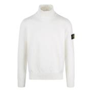 Stone Island Slim Fit Turtleneck Bomullströja White, Herr