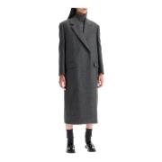 Brunello Cucinelli Maskulin-inspirerad yllekappa i canvasmaterial Gray...