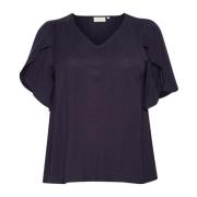 Kaffe Curve Lila Dawn Blus med Volangdetaljer Purple, Dam