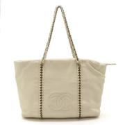 Chanel Vintage Pre-owned Laeder totevskor White, Dam