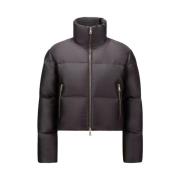 Moncler Bonnelles Kort Dunjacka med Iridescent Finish Gray, Dam