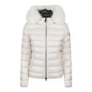 Colmar Ivory Vinterrock med Faux Fur Hood Beige, Dam