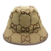 Gucci Vintage Pre-owned Tyg hattar-och-kepsar Beige, Dam