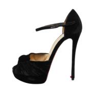 Christian Louboutin Pre-owned Pre-owned Sammet sandaler Black, Dam