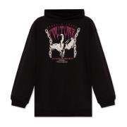 Versace Jeans Couture Oversize sweatshirt med skimrande paljetter Blac...