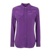 Equipment Slim Signature Stilfullt Skylt Purple, Dam