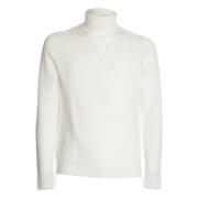 Dondup Vit Stickad Turtlenecktröja Sweater Aw24 White, Herr