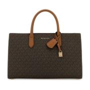 Michael Kors Scarlett Canvas Handväska Brown, Dam