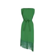 Carolina Herrera Asymmetrisk fransig midi-klänning Green, Dam