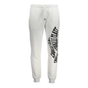 Cavalli Class Sportiga Vita Bomullsjeans med Elastisk Midja White, Her...