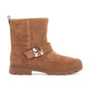 Tory Burch Mocka ankelboots med Double T-spänne Brown, Dam