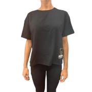 Moschino Stretch Jersey T-shirt i Svart Black, Dam