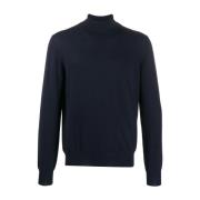 Barba Ull Rollneck Sweater Blue, Herr