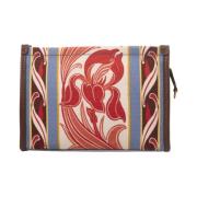 Etro Blå Canvas Print Pouch Väska Multicolor, Dam