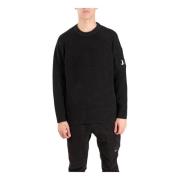 C.p. Company Räfflad Crewneck Tröja med Logoficka Black, Herr