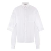 Comme des Garçons Vit Bomullsskjorta med Klassisk Krage White, Herr