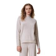 Twinset Lurextröja med korsryggdesign Beige, Dam