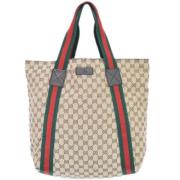 Gucci Vintage Pre-owned Canvas gucci-vskor Beige, Dam