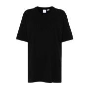 Pinko Svart Bomull Jersey Logo T-shirt Black, Dam