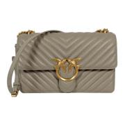 Pinko Klassisk Chevron Love Väska i Valnöt Beige, Dam