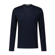 Stefan Brandt Komfort Longsleeve Basic Bomull Tee Blue, Herr