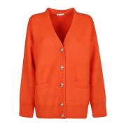 Paco Rabanne Stilren Cardigan Tröja för Kvinnor Orange, Dam