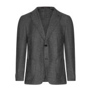 Windsor Slim Fit Ullkavaj med Detaljer Gray, Herr