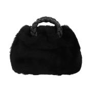 Hereu Svart Shearling Axelväska Black, Dam