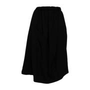 Comme des Garçons Svart Ull Midi Kjol Black, Dam