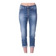 Dondup Stiliga Cropped Jeans Blue, Dam