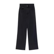 Jacquemus Svarta Denim Wide Leg Jeans Black, Dam