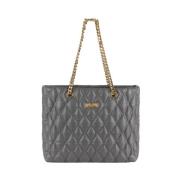 Elisabetta Franchi Kedjehandtag shopper väska präglat material Gray, D...