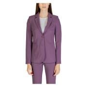 Sandro Ferrone Lila Knäppt Blazer med Fickor Purple, Dam