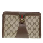 Gucci Vintage Pre-owned Laeder kuvertvskor Beige, Dam