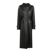 Max Mara Stilren läder trenchcoat Black, Dam