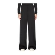 Max Mara Elegant Palazzo Byxor Svart Black, Dam