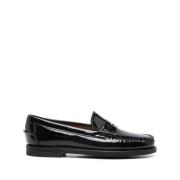 Sebago Svarta läder slip-on sandaler Black, Dam