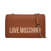 Love Moschino Brun axelväska med elegant design Brown, Dam