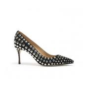 Sergio Rossi Svart Läder Studs Pumps Black, Dam