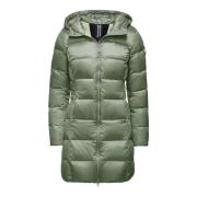 BomBoogie Ljus Nylon Dunjacka med Figursydd Passform Green, Dam