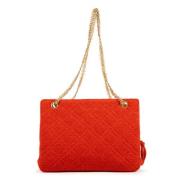 Chanel Vintage Pre-owned Canvas axelremsvskor Orange, Dam