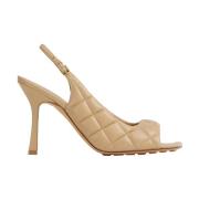 Bottega Veneta Metalasse Läder Sandaler Beige, Dam