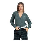 Adidas Originals Tartan Stickad Kofta Grön Kvinnor Green, Dam