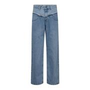 Co'Couture Denimcc Block Jeans med vida ben Blue, Dam