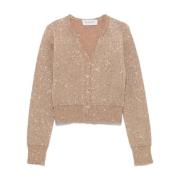 Ermanno Scervino Paljett Kofta Kamel Guld Brown, Dam