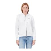 Guess Vit hoodie med dragkedja och fickor White, Dam