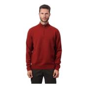 Hugo Boss Röd Ull Zip Tröja Red, Herr