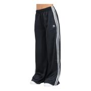 Adidas Originals Svarta Wide Leg Sportiga Byxor Black, Dam